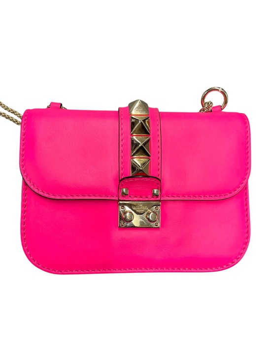 Handbags - Valentino Garavani Hot Pink Studded Leather Crossbody Bag